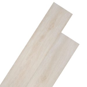 selvklæbende PVC-gulvplanker 5,02 mÂ² 2 mm egetræ klassisk hvid